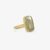 18k & cushion-shaped moss aquamarine ring , 4.25ct