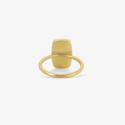 18k & cushion-shaped moss aquamarine ring , 4.25ct