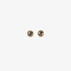 18k & cushion-shaped salt and pepper diamond studs, 3.65ct