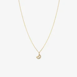 18k & diamond crescent moon pendant, 1.77ct