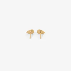 14k & diamond elongated triangle skipping stone studs, .09ct