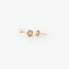 14k & diamond encased flower studs, .26ct