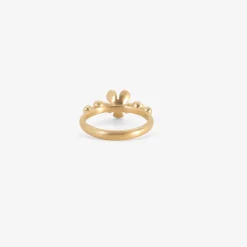 14k & diamond graduating blossom and open flower ring, .10ct