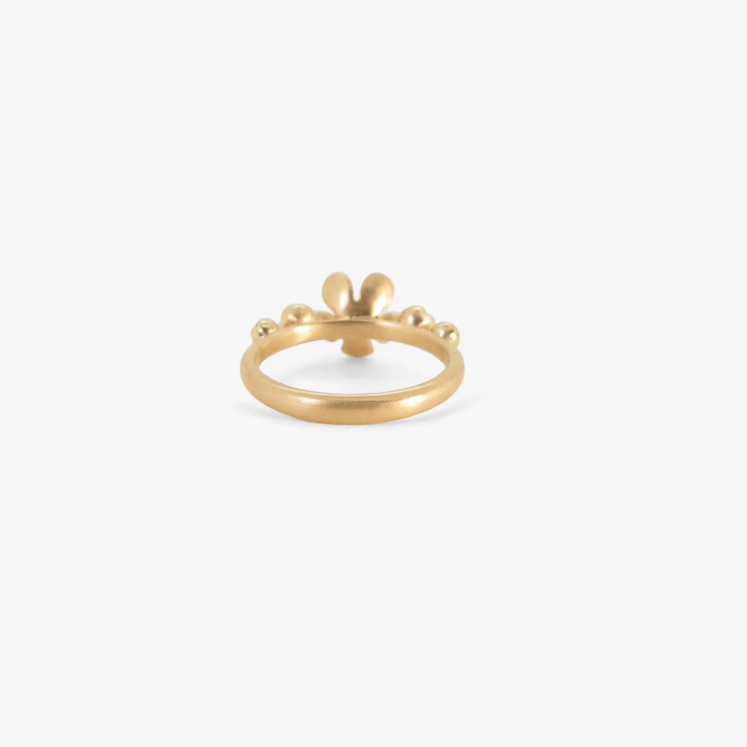 14k & diamond graduating blossom and open flower ring, .10ct