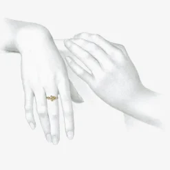 14k & diamond graduating blossom and open flower ring, .10ct