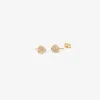 14k & diamond large triangle skipping stone studs, .16ct