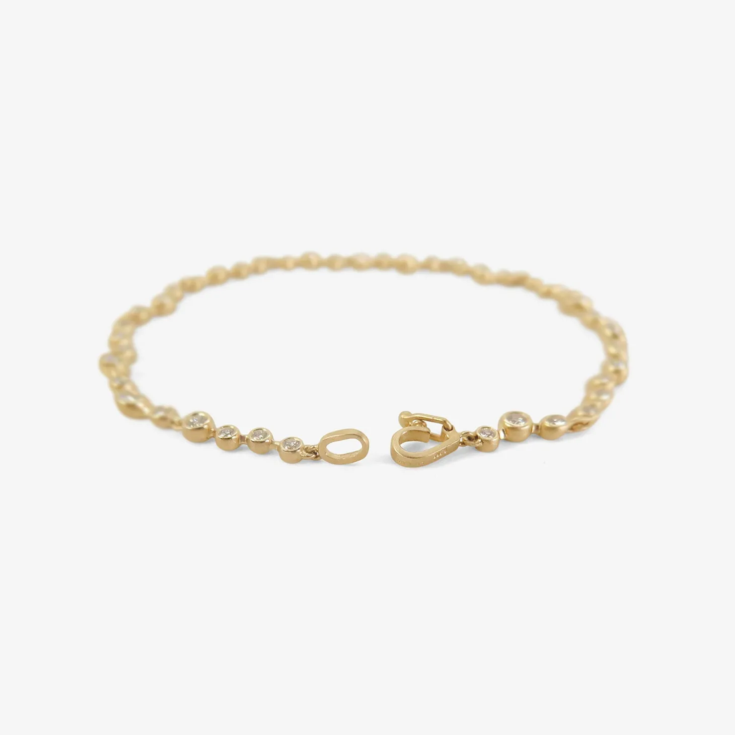 14k & diamond large waving riviera bracelet, 1.35ct