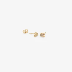 14k & diamond medium triangle skipping stone studs, .15ct
