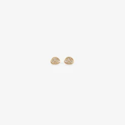 14k & diamond medium triangle skipping stone studs, .15ct