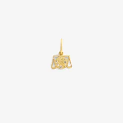 18k & diamond mini libra dendera zodiac pendant