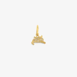 18k & diamond mini taurus dendera zodiac pendant