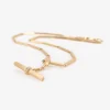 14k & diamond pavé heavyweight fob chain with removable t-bar pendant