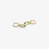 14k & diamond pavé huggie hoops with green tourmaline drops, 3.01ct