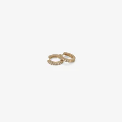 14k & diamond pavé large huggie hoops, .24ct