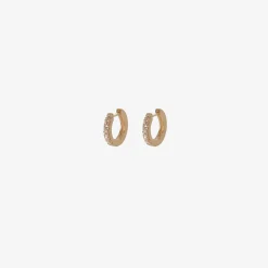 14k & diamond pavé large huggie hoops, .24ct