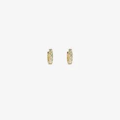 14k & diamond pavé small huggie hoops