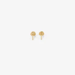 14k & diamond square skipping stone studs, .09ct