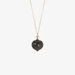 10k & ebony hickory nut pendant