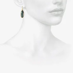 18k & elongated green tourmaline drop earrings, 13.05ct