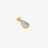 22k & elongated teardrop-shaped aquamarine pendant