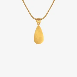 22k & elongated teardrop-shaped aquamarine pendant