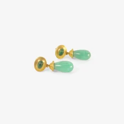 22k & emerald alabastra dangle earrings