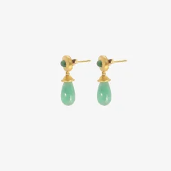 22k & emerald alabastra dangle earrings