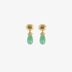 22k & emerald alabastra dangle earrings
