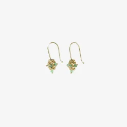 14k & emerald small raspberry earrings