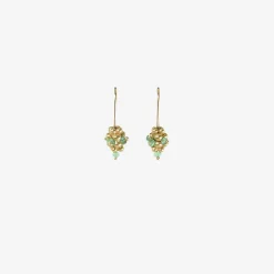 14k & emerald small raspberry earrings