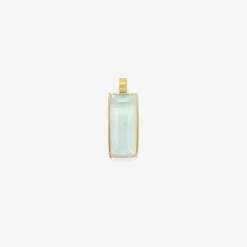 22k & emerald-cut blue beryl pendant