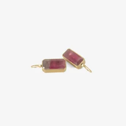 18k & emerald-cut candy pink ombre tourmaline drop earrings, 23.59ct