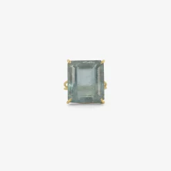 18k & emerald-cut deep blue aquamarine ring