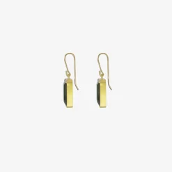 18k & emerald-cut green tourmaline earrings