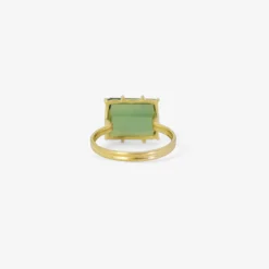 18k & emerald-cut green tourmaline east/west ring
