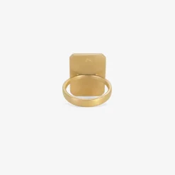 18k & emerald-cut lapis ring, 12.23ct