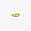 18k & emerald-cut mint emerald signet ring, .90ct