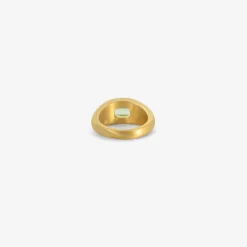 18k & emerald-cut mint emerald signet ring, .90ct