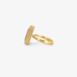 18k & emerald-cut moss aquamarine ring, 9.02ct