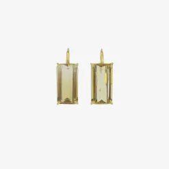 18k & emerald-cut ombre citrine bar earrings