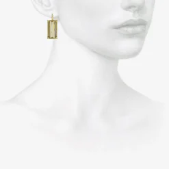 18k & emerald-cut ombre citrine bar earrings