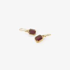 18k & emerald-cut pigeon blood ruby earrings, 3.9ct