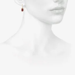 18k & emerald-cut pigeon blood ruby earrings, 3.9ct