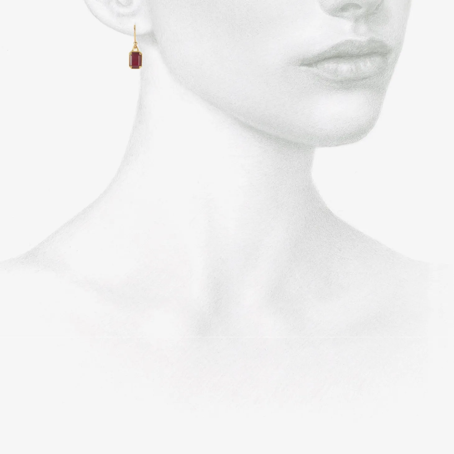 18k & emerald-cut pigeon blood ruby earrings, 3.9ct