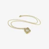 18k & emerald-cut rutilated quartz pendant, 9.61ct