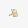 18k & emerald-cut rutilated quartz ring