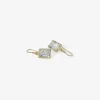 18k & emerald-cut white topaz small drop earrings