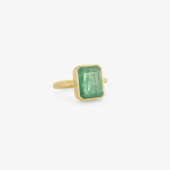 18k & emerald-cut zambian emerald ring, 4.07ct