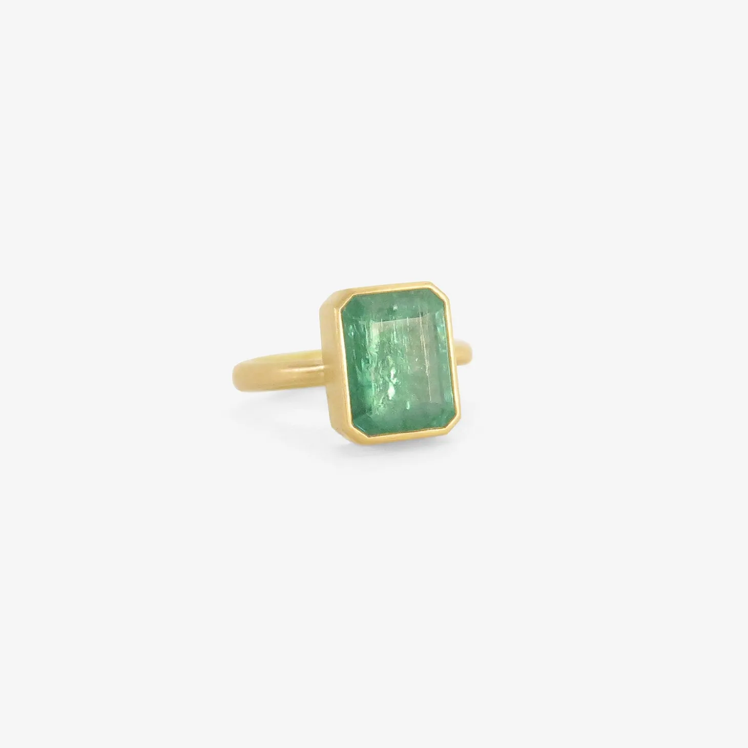 18k & emerald-cut zambian emerald ring, 4.07ct