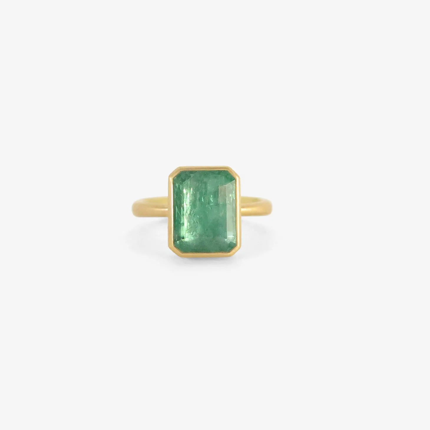18k & emerald-cut zambian emerald ring, 4.07ct